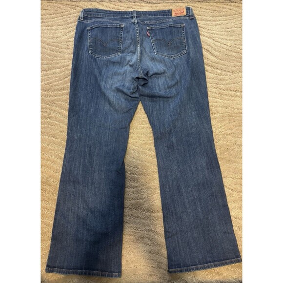 Womens Jeans-LEVI'S-dark blue denim stretch "415 Relaxed Bootcut"-20W - Picture 3 of 9